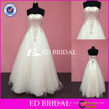 Atacado Factory A-Line Real Picture Strapless Beaded Wedding Dresses Online